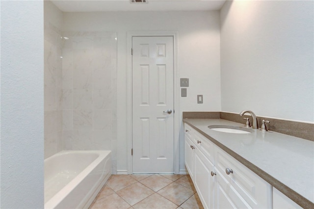 full bath featuring tile patterned flooring and vanity