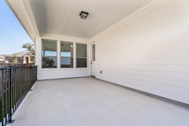 balcony with a patio area