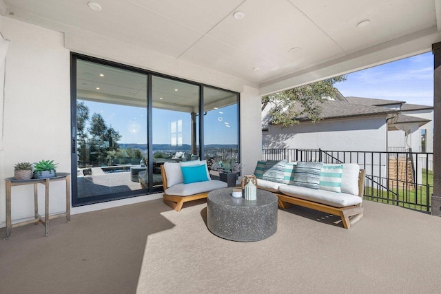 view of patio / terrace featuring a balcony