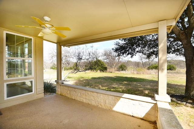 view of patio with a ceiling fan