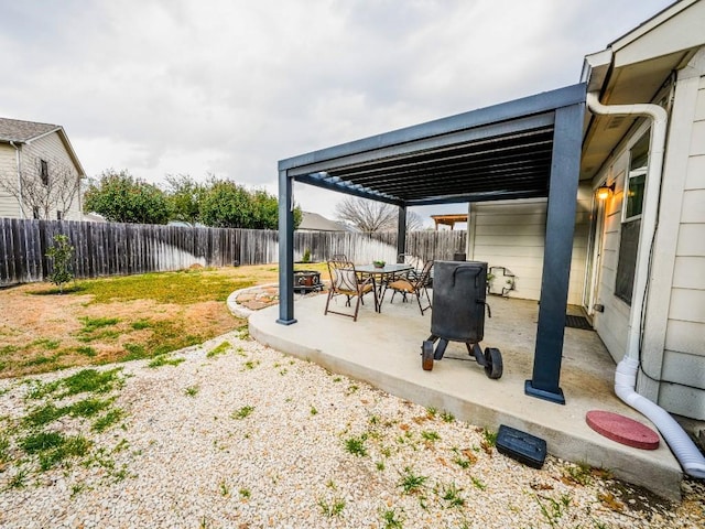 view of yard with a patio and a fenced backyard
