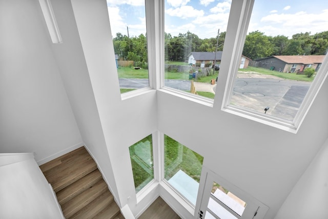 details featuring baseboards and wood finished floors