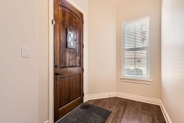 304 Belforte Ave, Austin, TX 78734 - foyer entrance with dark wood finished floors and baseboards
