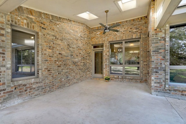 view of patio with ceiling fan