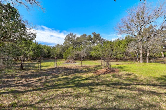 view of yard featuring a gate and fence