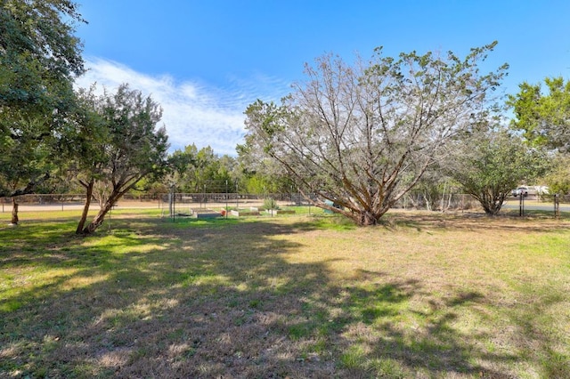 view of yard featuring a garden and fence