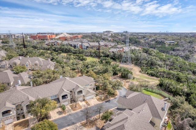 aerial view with a residential view