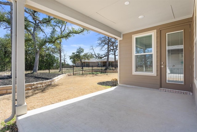 view of patio with fence