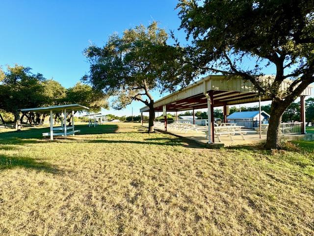 view of community with a lawn and a gazebo