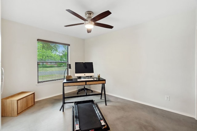 4810 Enchanted Ln, Austin, TX 78745 - office with ceiling fan and baseboards