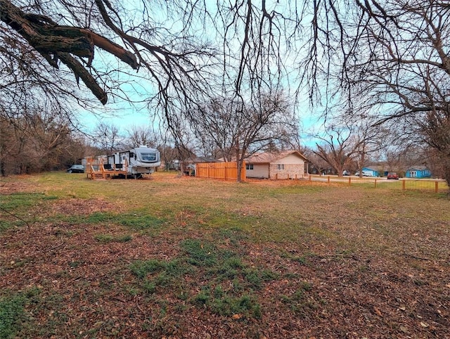 view of yard with fence