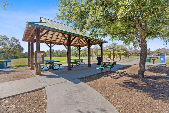 view of property's community with a gazebo