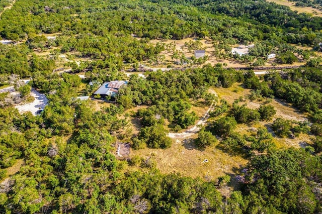 drone / aerial view with a forest view