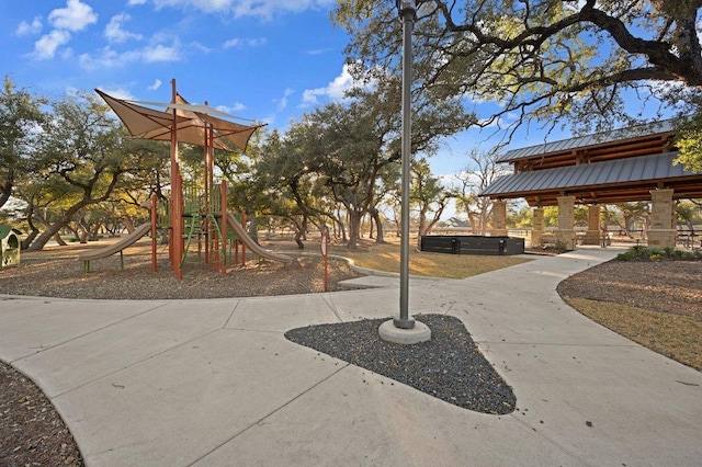 community playground with a gazebo