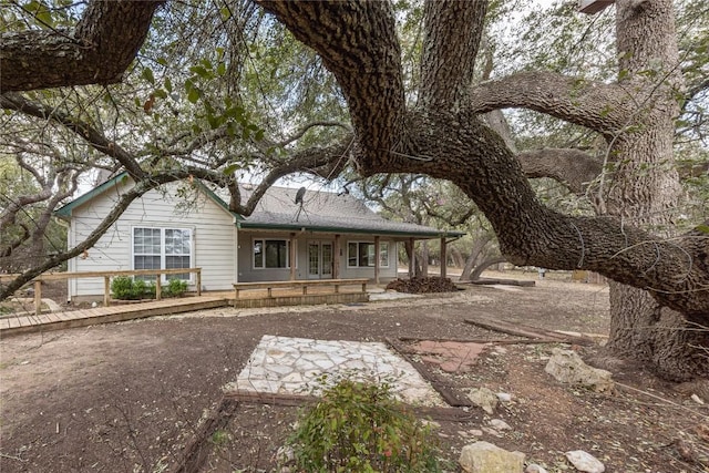 view of front facade featuring french doors