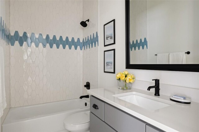 116 Azalea Loop, Horseshoe Bay, TX 78657 - bathroom with vanity, shower / bathtub combination, and toilet
