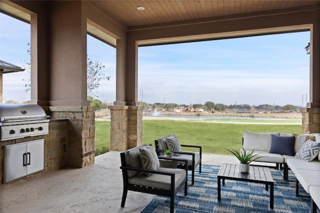 116 Azalea Loop, Horseshoe Bay, TX 78657 - view of patio / terrace featuring outdoor lounge area and a water view