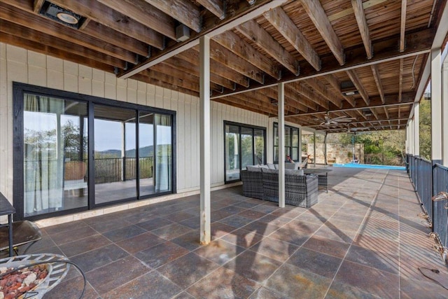 6714 Mountain Trl, Austin, TX 78732 - view of patio with an outdoor hangout area and an outdoor pool