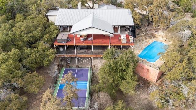 6714 Mountain Trl, Austin, TX 78732 - aerial view of property and surrounding area featuring a pool