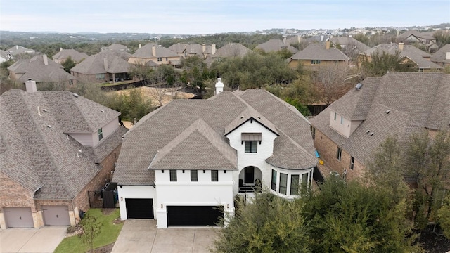 aerial view with a residential view