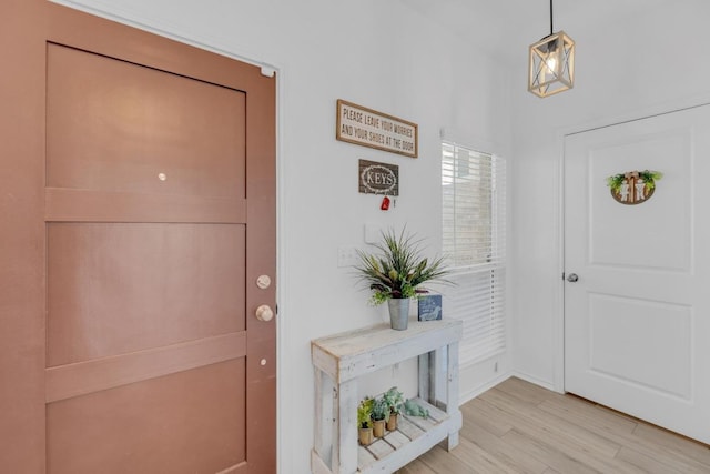 entrance foyer featuring light wood-style flooring