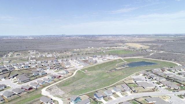 drone / aerial view with a residential view