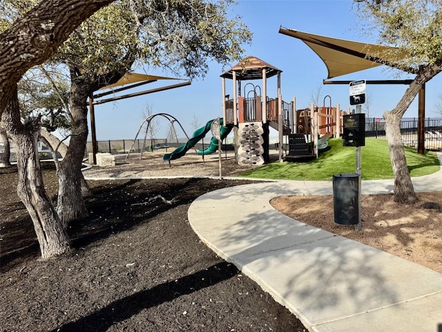 communal playground with fence