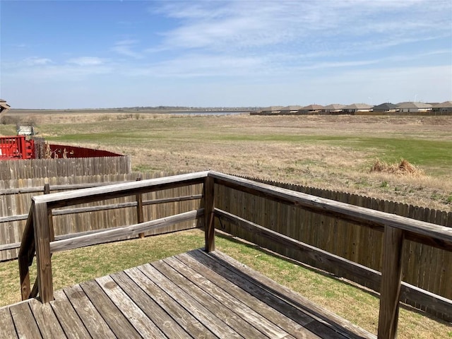 wooden deck featuring a yard and a fenced backyard