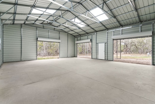 garage featuring metal wall