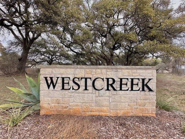 view of community sign