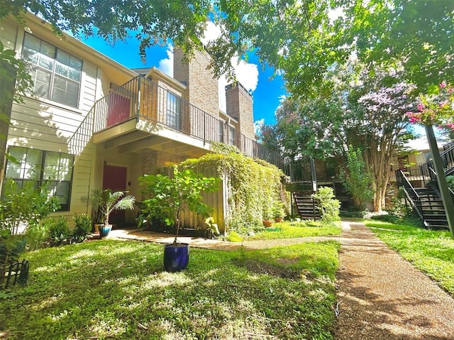 exterior space with stairs