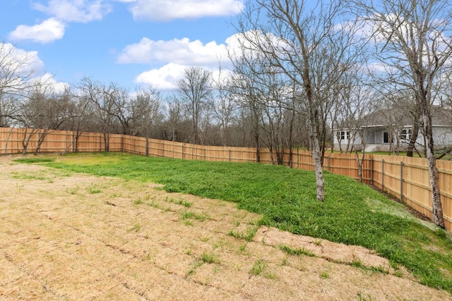 view of yard featuring fence private yard