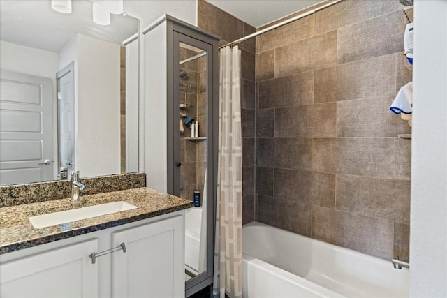 12185 Chelsea Glen Place Br, Austin, TX 78753 - bathroom with vanity and shower / bath combination with curtain