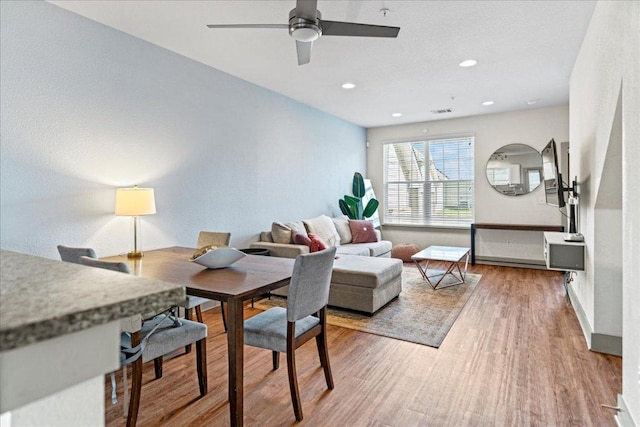 12185 Chelsea Glen Place Br, Austin, TX 78753 - living area with ceiling fan, wood finished floors, recessed lighting, and baseboards