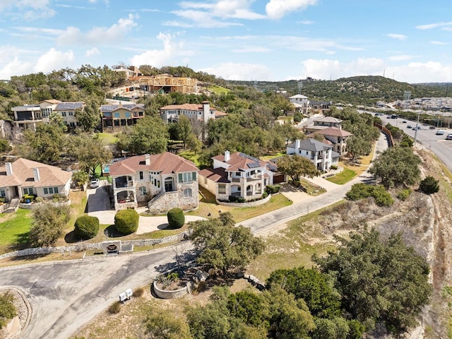 aerial view with a residential view