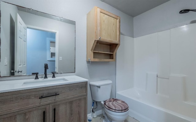 full bathroom with vanity and toilet