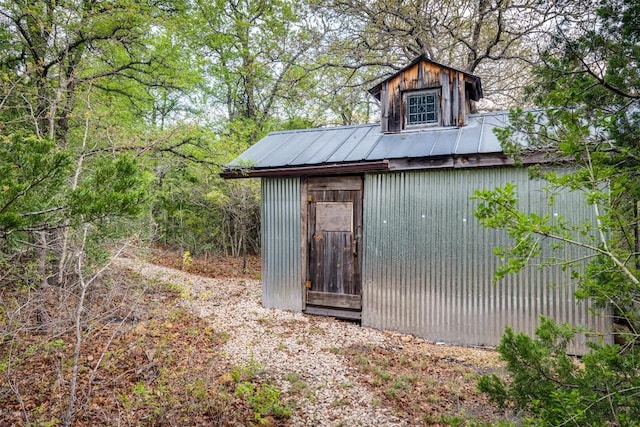 view of shed