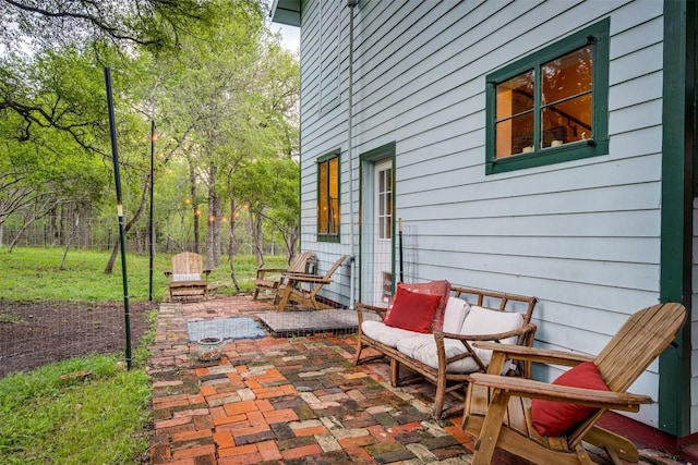 view of patio with fence