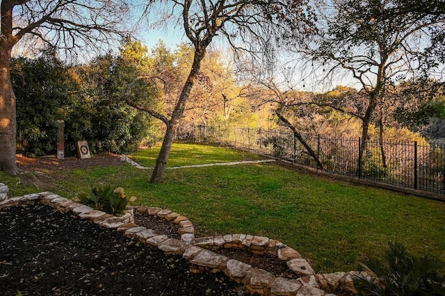 view of yard with fence