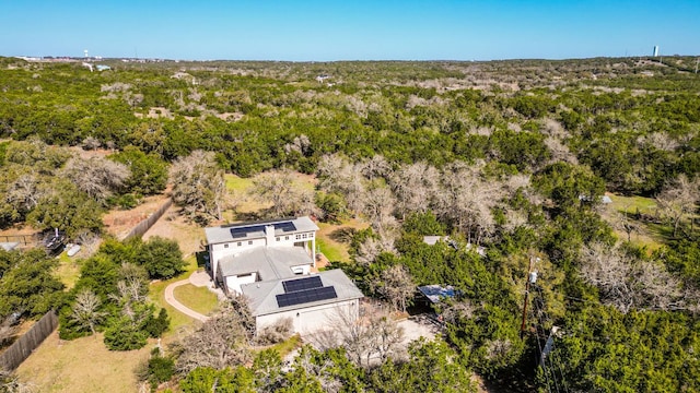 bird's eye view with a view of trees