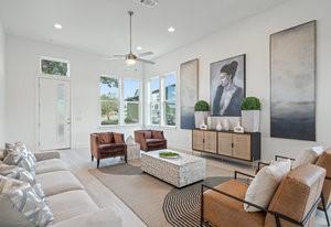 5500 Sendero Hills Pkwy, Austin, TX 78724 - living area featuring recessed lighting and ceiling fan