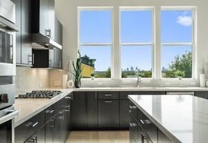 5500 Sendero Hills Pkwy, Austin, TX 78724 - kitchen with stainless steel gas stovetop, light countertops, and a sink
