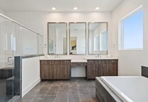 5500 Sendero Hills Pkwy, Austin, TX 78724 - full bath featuring vanity, a stall shower, a bathtub, and recessed lighting