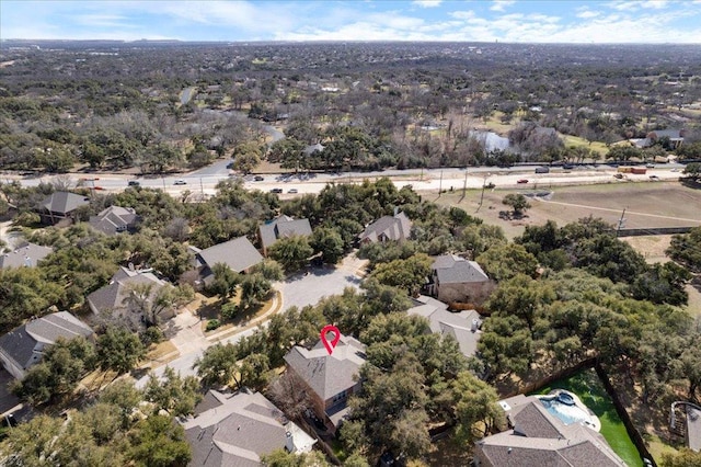 aerial view with a residential view