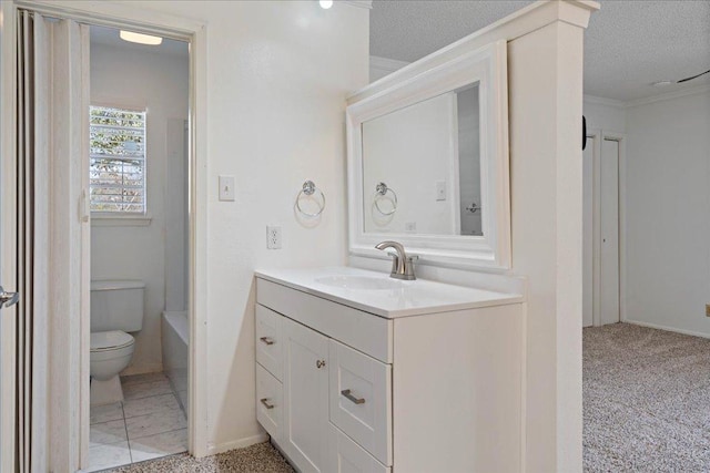 12306 Hickorystick Cv, Austin, TX 78750 - full bath with crown molding, vanity, baseboards, and toilet