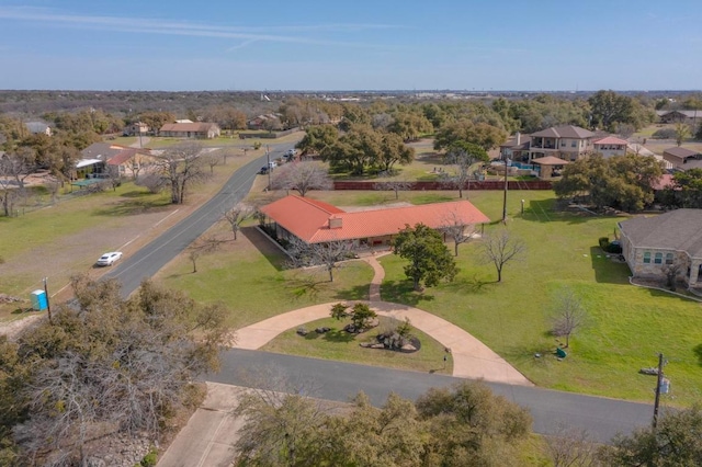 drone / aerial view with a residential view