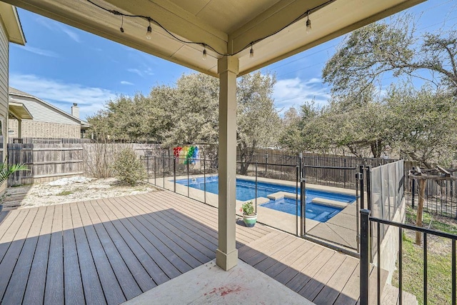 165 Crescent Heights Dr, Georgetown, TX 78628 - wooden terrace with a fenced backyard