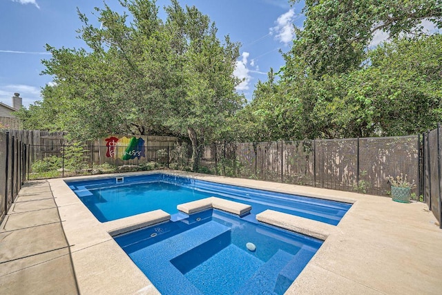 165 Crescent Heights Dr, Georgetown, TX 78628 - view of pool with a fenced backyard and a pool with connected hot tub