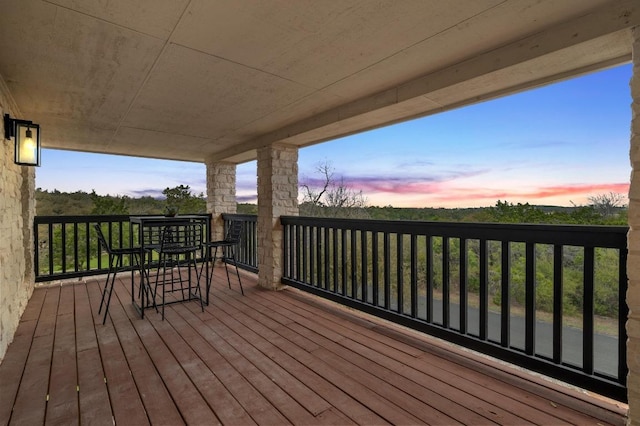 view of deck at dusk