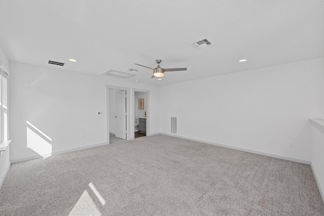 10410 Fulton Ave, Austin, TX 78754 - empty room featuring carpet floors, ceiling fan, baseboards, and recessed lighting